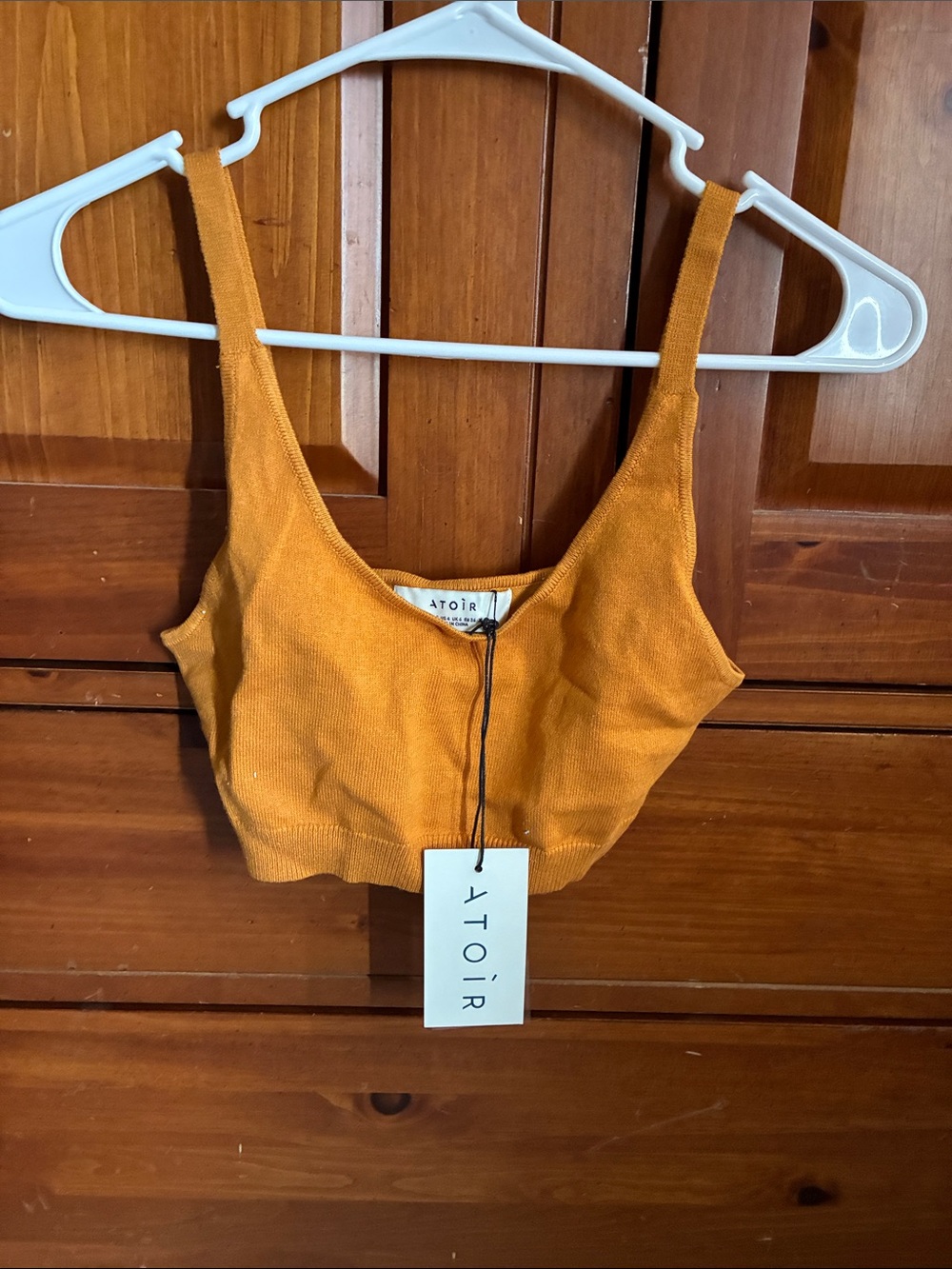 Atoir Women's Mustard Knit Crop Top